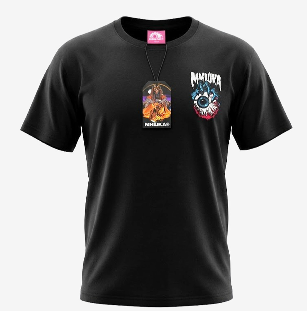 Mishka MNWKA Keep Watch Eyeball Graphic T-Shirt Black Youth 18/20 NWT MKF6TY-504